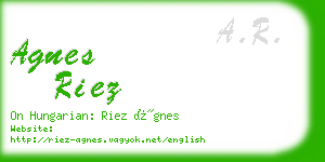 agnes riez business card